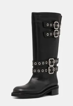 Le Silla ghete de piele Stivale Harley culoarea negru, cu toc plat, 1848C040MGPPCHI294 imagine