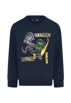 Lego hanorac de bumbac pentru copii culoarea albastru marin, cu imprimeu imagine