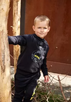 Lego hanorac de bumbac pentru copii culoarea negru, cu imprimeu imagine