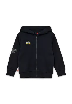 Lego hanorac de bumbac pentru copii LWSCOUT 609 culoarea negru, cu gluga, cu imprimeu, 12011284 imagine