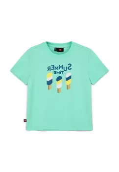 Lego tricou de bumbac pentru copii culoarea turcoaz imagine