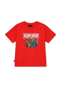 Lego tricou de bumbac pentru copii LWTAFFY 621 culoarea rosu, cu imprimeu, 11011249 imagine