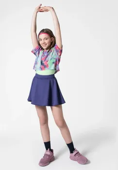 Lemon Explore pantaloni scurti culoarea bleumain, neted, talie reglabila, ACTIVE GIRL imagine