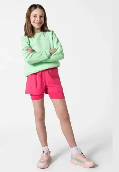 Lemon Explore pantaloni scurti culoarea roz, neted, talie reglabila, ACTIVE GIRL imagine