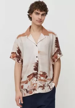 Les Deux camasa barbati, culoarea bej, relaxed, LDM401079 imagine