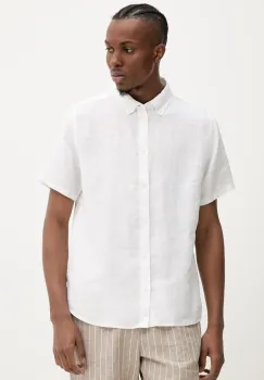 Les Deux camasa de in culoarea alb, cu guler button-down, regular imagine
