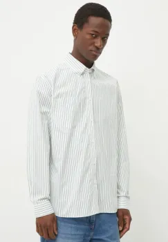 Les Deux camasa din bumbac barbati, culoarea alb, cu guler button-down, regular, LDM410206 imagine
