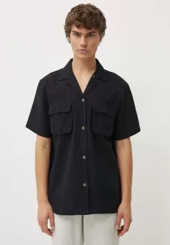 Les Deux camasa din bumbac barbati, culoarea negru, regular, LDM401086 imagine