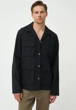 Les Deux camasa din bumbac barbati, culoarea negru, regular, LDM640096 imagine