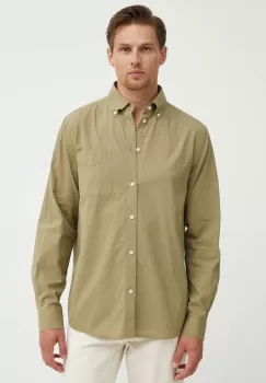 Les Deux camasa din bumbac barbati, culoarea verde, cu guler button-down, regular, LDM410183 imagine