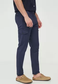 Les Deux pantaloni barbati, culoarea albastru marin, mulata imagine