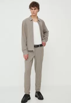 Les Deux pantaloni barbati, culoarea bej, mulata, LDM510123 imagine