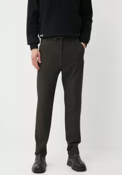 Les Deux pantaloni barbati, culoarea verde, cu fason chinos, LDM501101 imagine