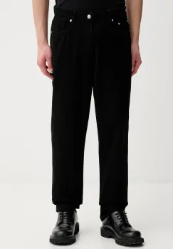 Les Deux pantaloni de bumbac culoarea negru, drept, 100550012 imagine