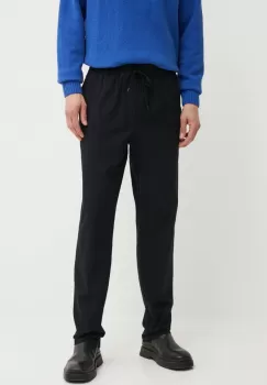 Les Deux pantaloni de bumbac culoarea negru, drept, LDM510138 imagine