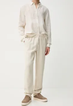 Les Deux pantaloni din in culoarea bej, drept, LDM510162 imagine