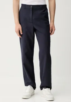 Les Deux pantaloni din in culoarea bleumarin, drept, 1000060 imagine