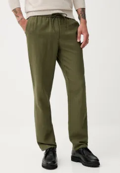 Les Deux pantaloni din in culoarea verde, drept, 1000808 imagine