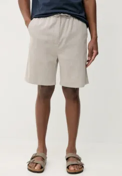 Les Deux pantaloni scurti din amestec de in barbati, culoarea gri, LDM511065 imagine