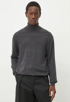 Les Deux pulover de lana barbati, culoarea gri, light, cu guler, LDM310114 imagine