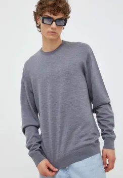 Les Deux pulover de lana barbati, culoarea verde, light imagine