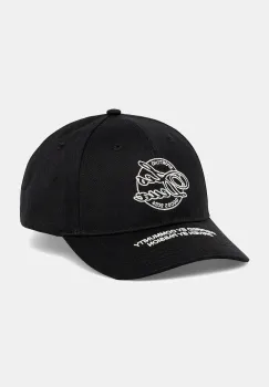 Les Deux sapca de baseball din bumbac culoarea negru, cu imprimeu, 1000215 imagine