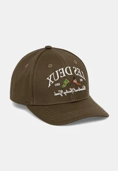 Les Deux sapca de baseball din bumbac culoarea verde, cu imprimeu, 1000271 imagine
