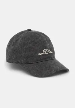 Les Deux sapca de baseball din denim culoarea gri, cu imprimeu, LDM703046 imagine