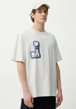 Les Deux tricou din bumbac barbati, culoarea gri, cu imprimeu, LDM101215 imagine
