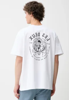 Les Deux tricou din bumbac culoarea alb, cu imprimeu, 1000216 imagine