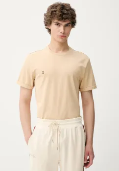 Les Deux tricou din bumbac culoarea bej, uni, 1000201 imagine