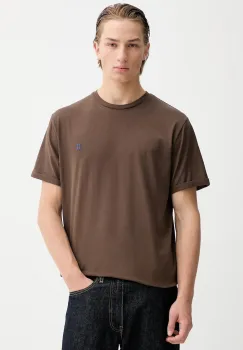 Les Deux tricou din bumbac culoarea maro, cu imprimeu, 1001286 imagine