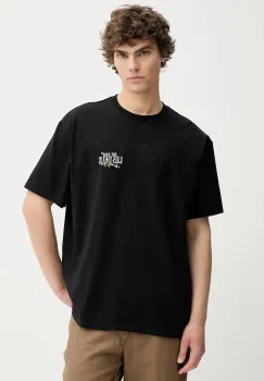 Les Deux tricou din bumbac culoarea negru, cu imprimeu, 1000207 imagine