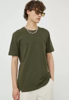 Les Deux tricou din bumbac culoarea verde, neted imagine