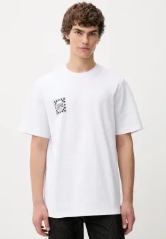 Les Deux tricou din bumbac Goods culoarea alb, cu imprimeu, 1000501 imagine