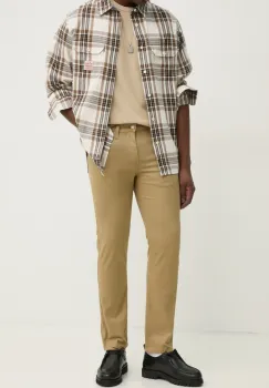 Levi's blugi din amestec de in 511 SLIM barbati, culoarea verde, 04511 imagine