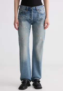 Levi's blugi straight pentru femei ROAD WORN 501 x PRIDE imagine