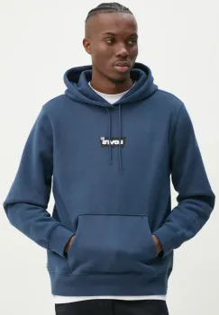 Levi's bluza barbati, culoarea gri, cu gluga, cu imprimeu imagine