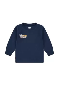 Levi's bluza bebe CRITTER HIKING ICONS TEE culoarea albastru marin, cu imprimeu, 6EL434 imagine