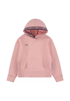 Levi's bluza bebe culoarea roz, cu gluga, cu imprimeu imagine