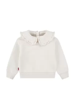 Levi's bluza bebe RUFFLE COLLARED CREW culoarea bej, neted, 1EK989 imagine