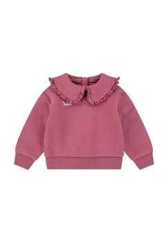 Levi's bluza bebe RUFFLE COLLARED CREW culoarea roz, neted, 1EK989 imagine