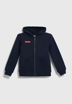 Levi's bluza copii culoarea albastru marin, cu gluga, neted imagine