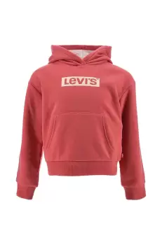 Levi's bluza copii culoarea rosu, cu gluga, cu imprimeu imagine