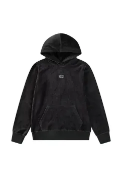 Levi's bluza copii KNIT CORDUROY HOODIE culoarea negru, cu gluga, cu imprimeu, 9EL157 imagine
