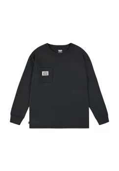Levi's bluza copii LONG SLEEVE POCKET TEE culoarea negru, neted, 9EL555 imagine