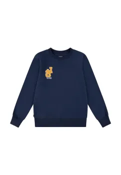 Levi's bluza copii LS MONOGRAM CREWNECK culoarea albastru marin, cu imprimeu, 9EL507 imagine