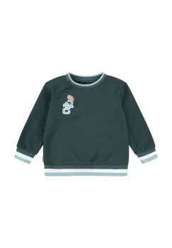 Levi's bluza copii VARSITY LEVI TIPPED CREW culoarea verde, cu imprimeu, 6EL324 imagine