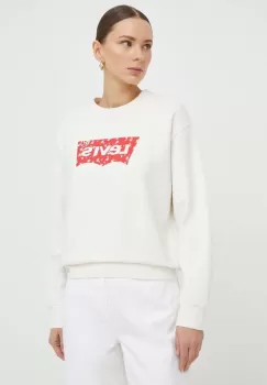 Levi's bluza femei, culoarea alb, cu imprimeu imagine