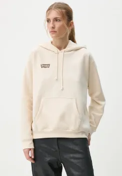 Levi's bluza femei, culoarea bej, cu gluga, cu imprimeu, A8801 imagine